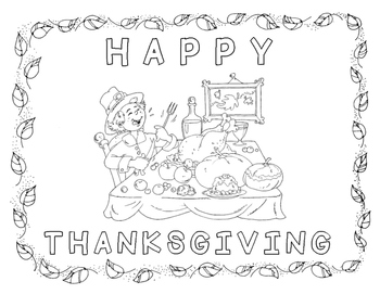 Thanksgiving coloring page â food at the table by luka viskovic tpt