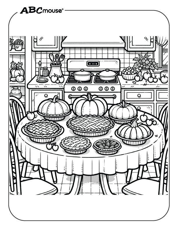 Free thanksgiving dinner printable coloring pages for kids