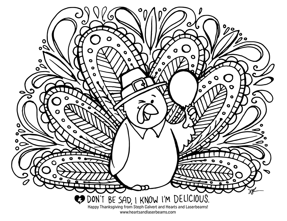 Free turkey coloring pages for thanksgiving