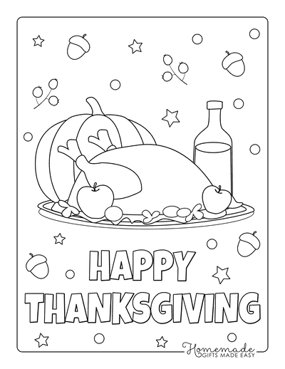 Free thanksgiving coloring pages for kids adults