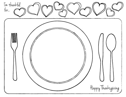 Thanksgiving printable place setting for kids