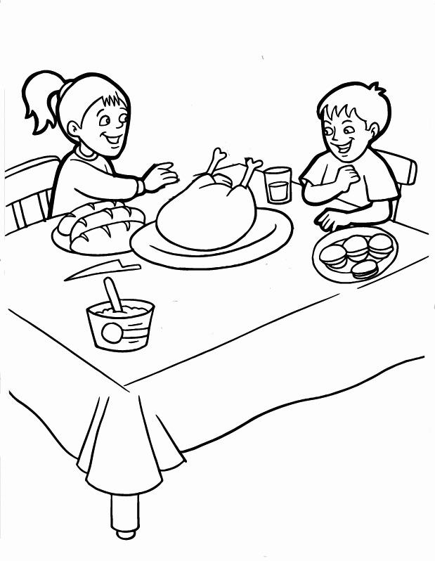 Thanksgiving dinner coloring pages by coloringpageswk on
