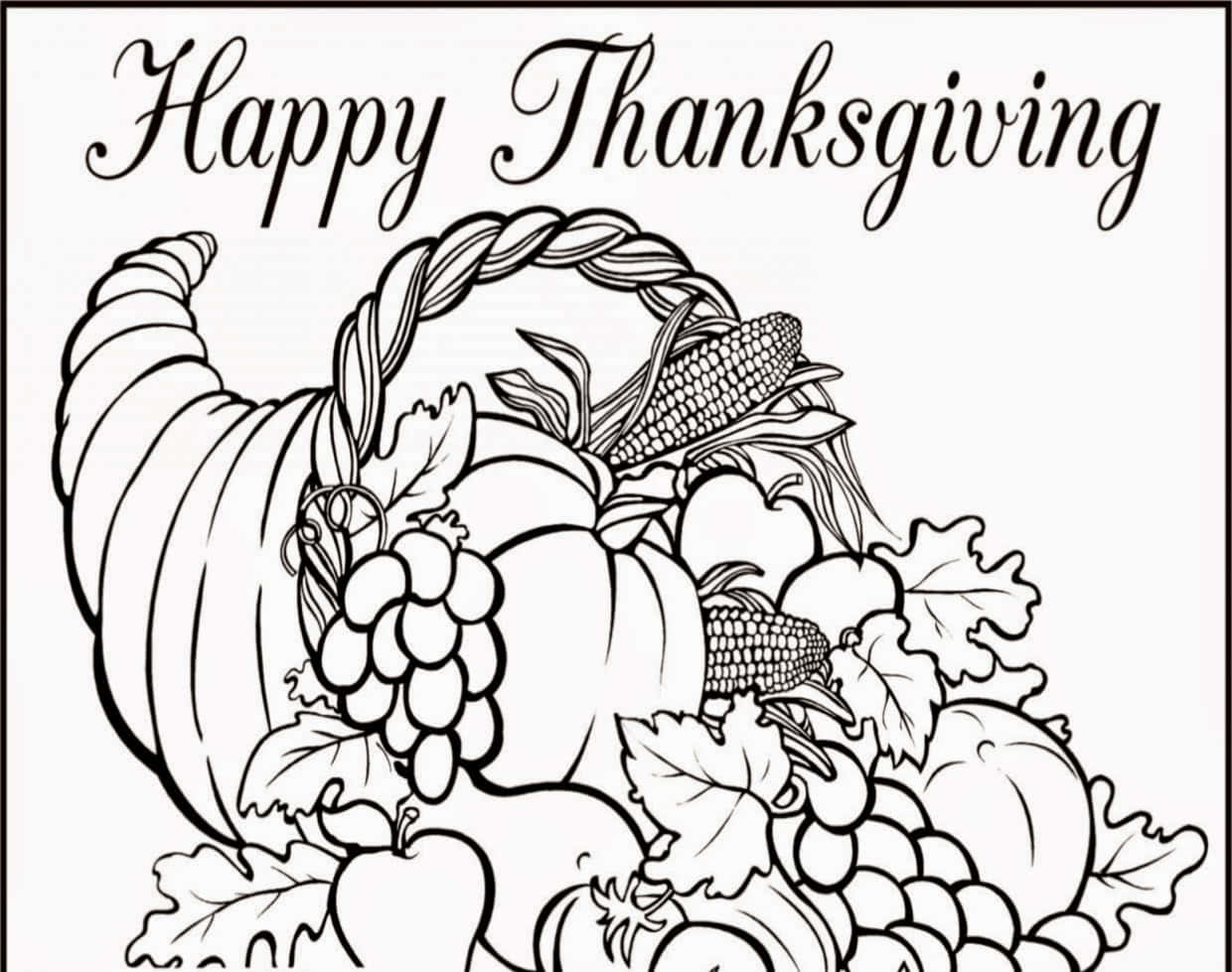 Download colorful thanksgiving themed coloring for children