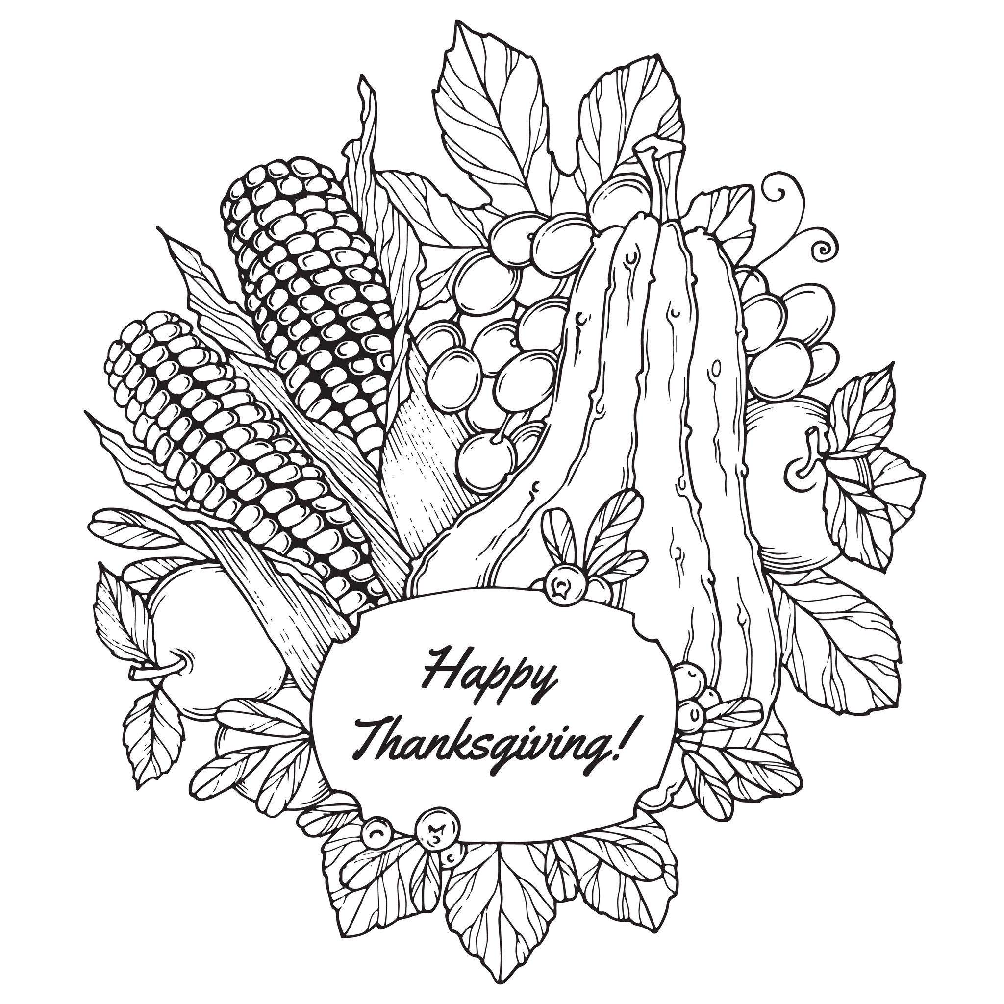 Free printable thanksgiving coloring pages for kids