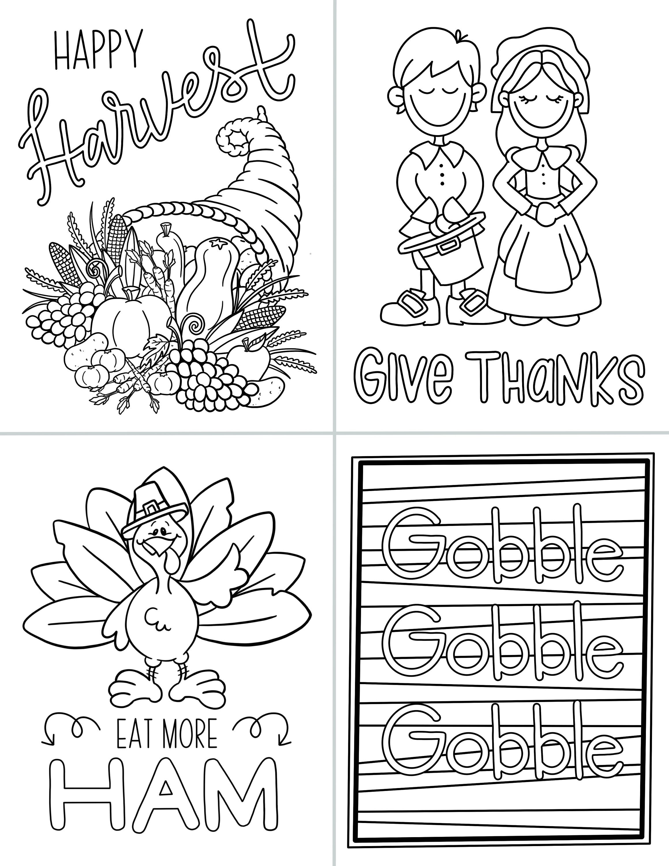 X thanksgiving coloring pages