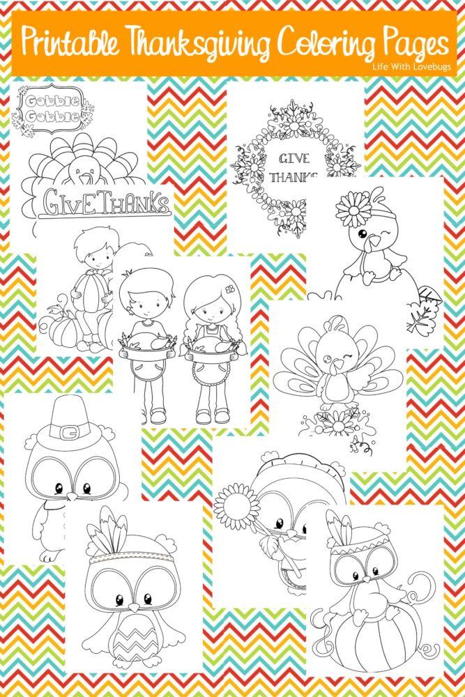 Thanksgiving printable coloring pages for kids