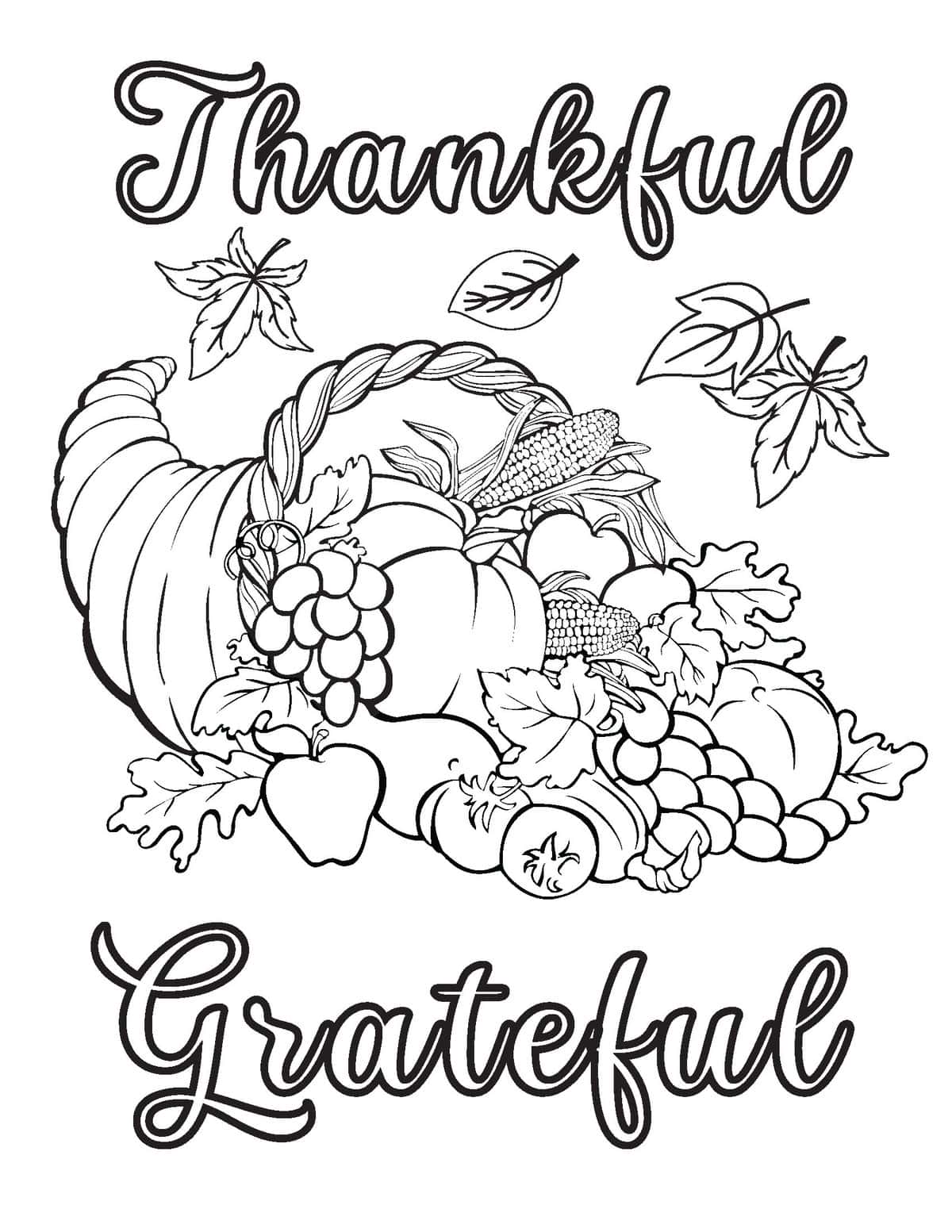 Free thanksgiving coloring pages for kids and adults