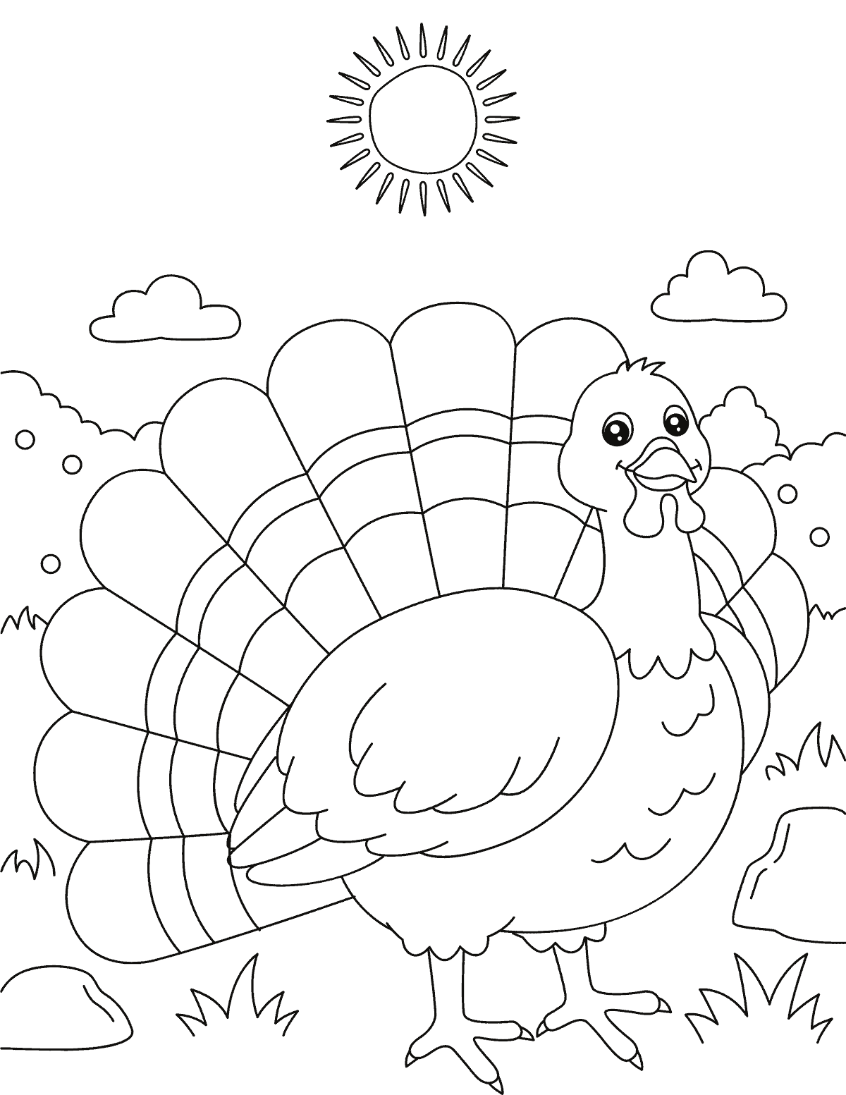 Free printable turkey coloring pages for kids