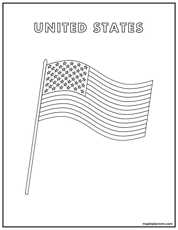 American flag coloring page printable