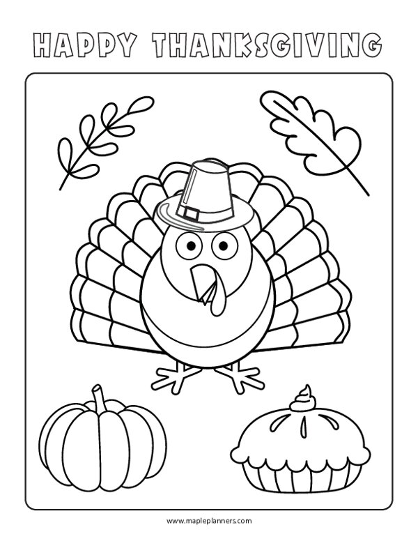 Free printable thanksgiving turkey coloring pages