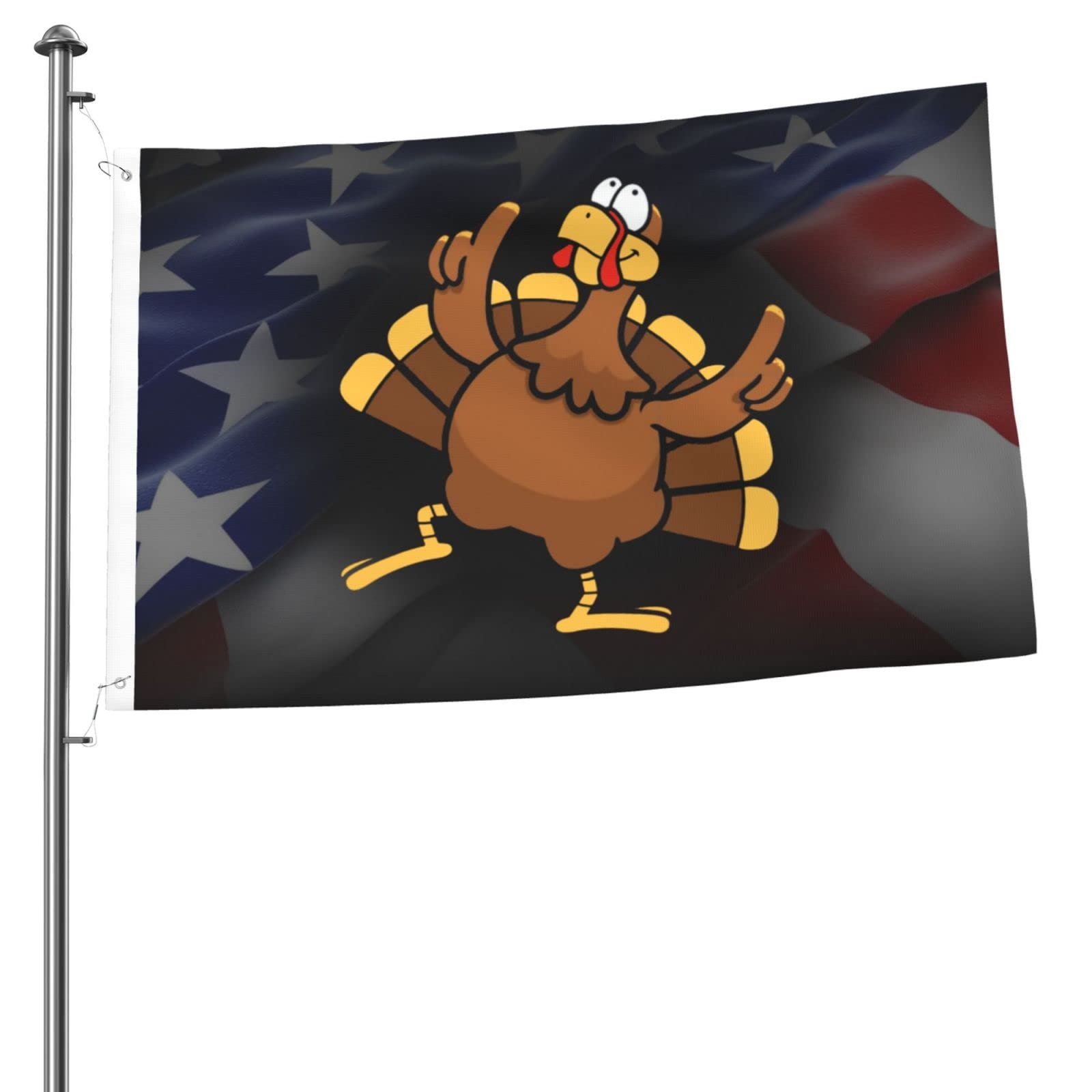 Funny thanksgiving turkey flag double sided x feet