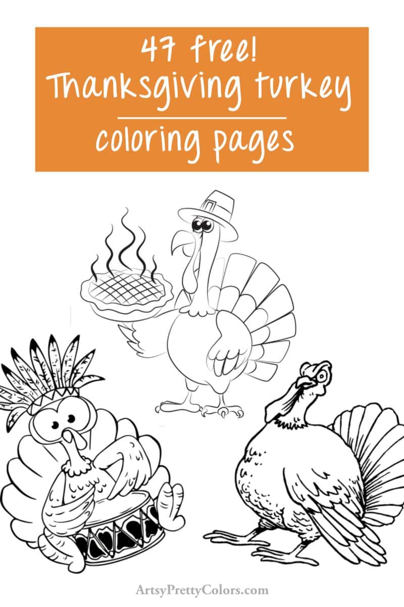 Adorable thanksgiving turkey coloring pages for free artsy pretty plants