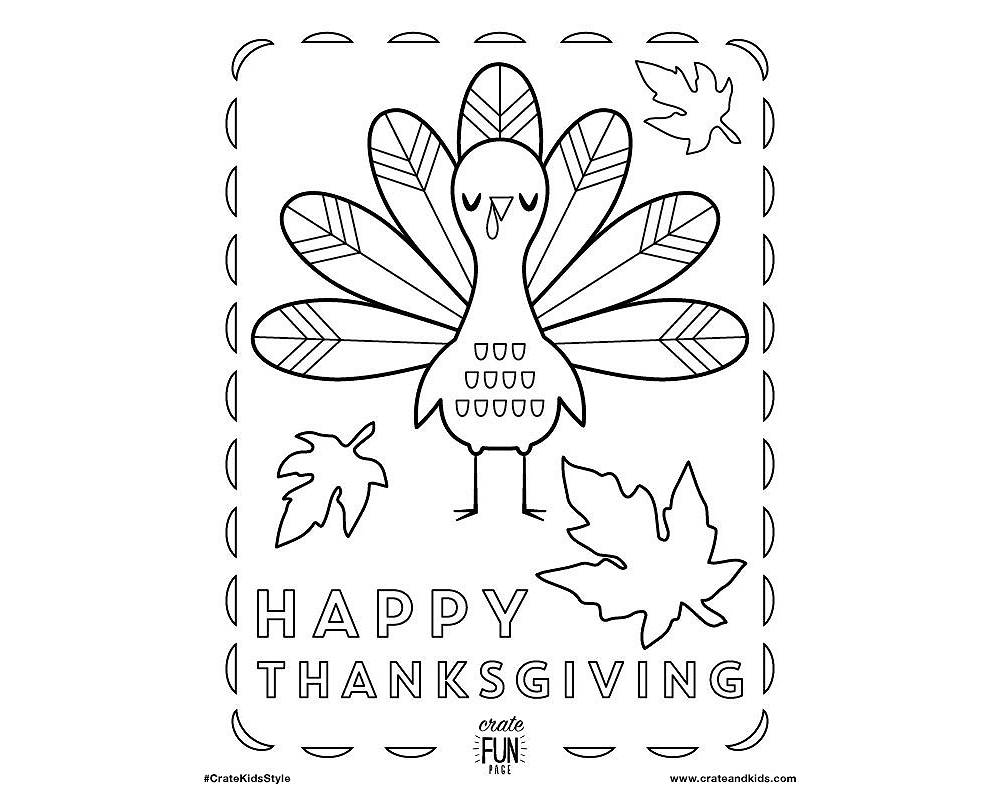 Kids thanksgiving themed free printable coloring page crate kids nada