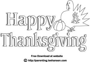 Printable happy thanksgiving coloring poster