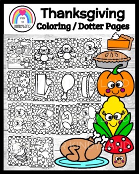 Thanksgiving coloring dauber pages turkey pie leaves cornucopia