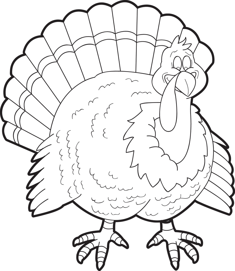 Printable turkey coloring page for kids â