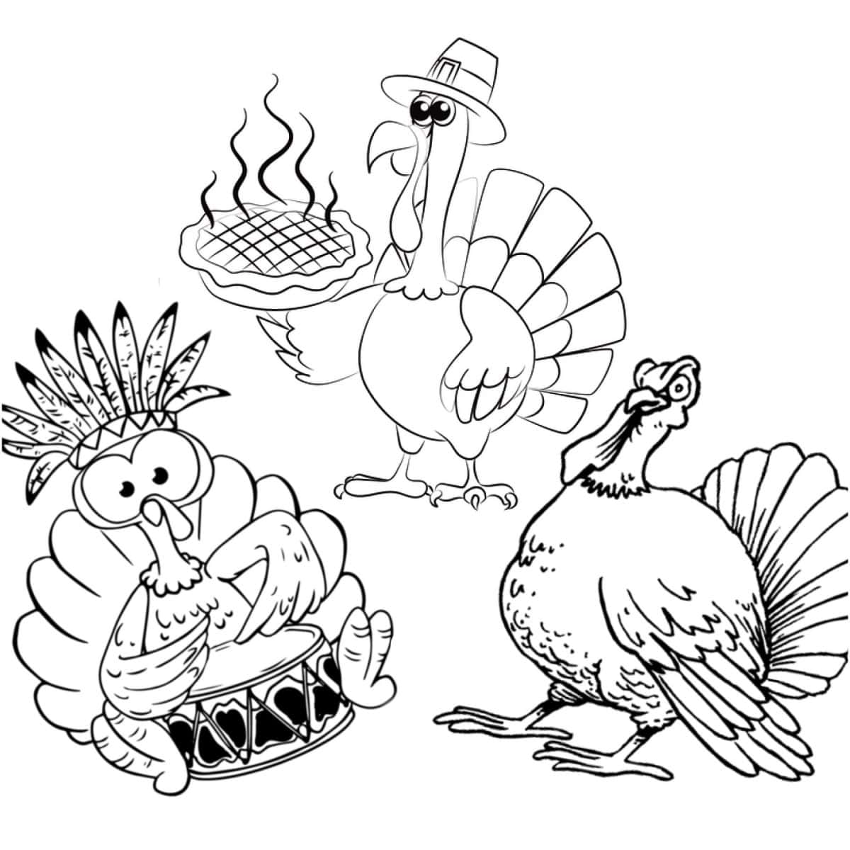 Adorable thanksgiving turkey coloring pages for free artsy pretty plants