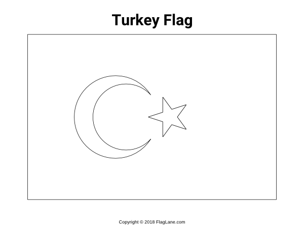 Free turkey flag coloring page