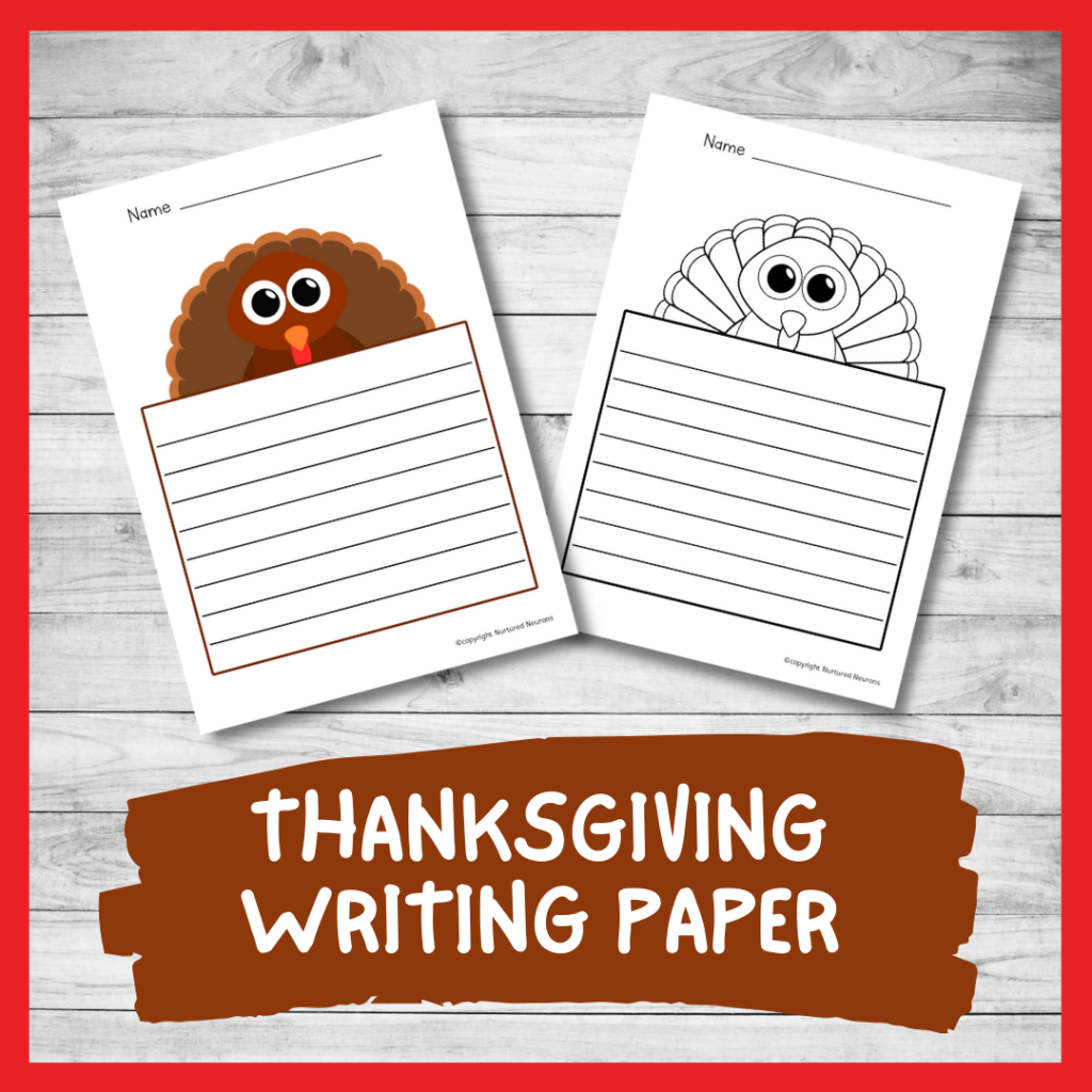 Printable thanksgiving writing paper pack