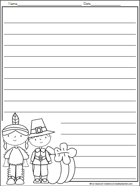 Thanksgiving writing templates made by teachers