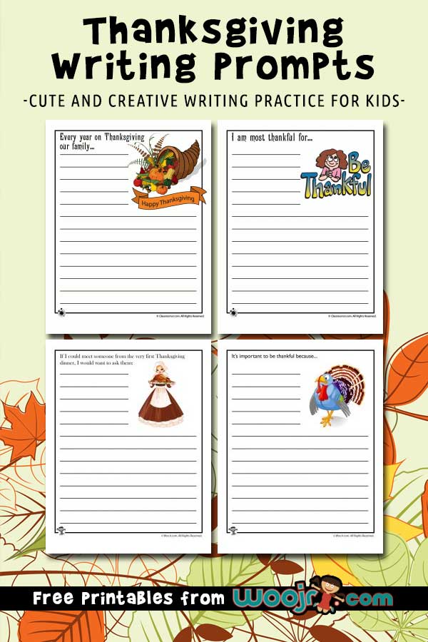 Printable thanksgiving writing prompts woo jr kids activities childrens publishing