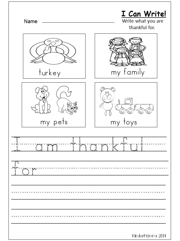 Free thanksgiving writing worksheets