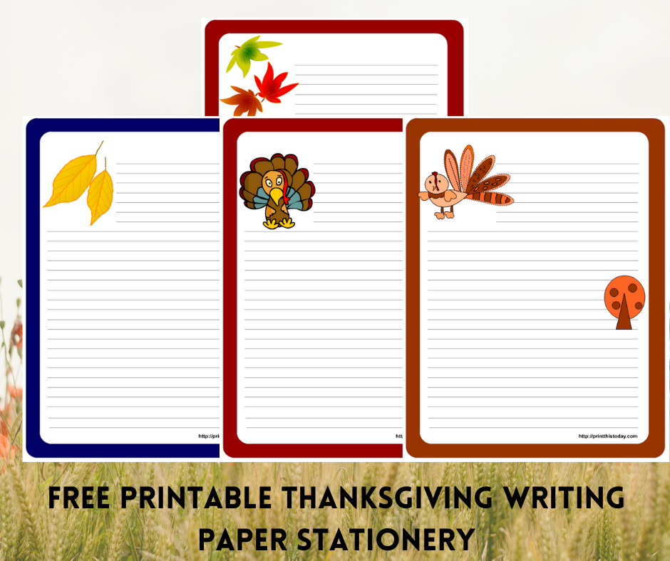 Free printable thanksgiving writing paper stationery