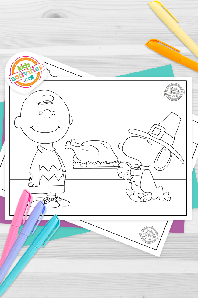 Festive charlie brown thanksgiving coloring pages kids activities blog