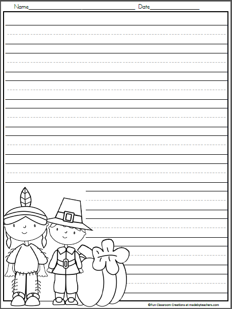 Thanksgiving writing template for kindergarten made by teachers