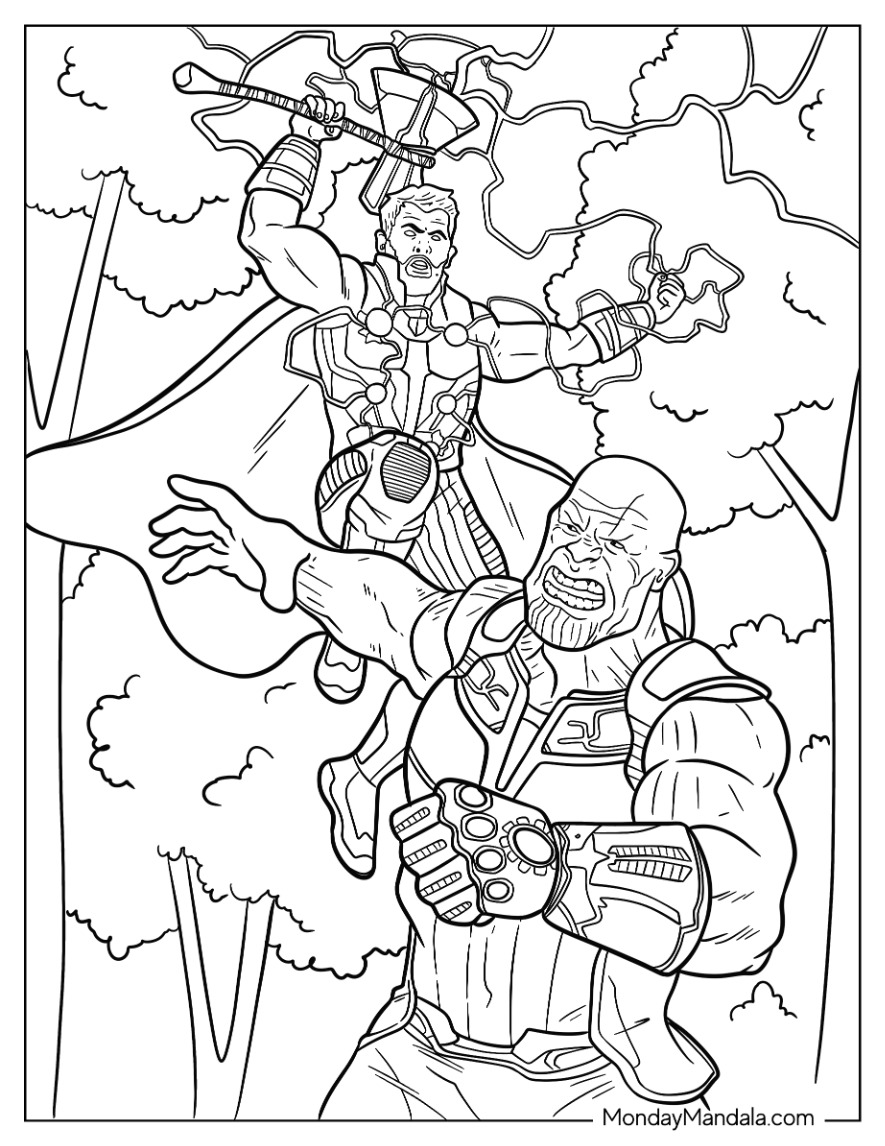 Thanos coloring pages free pdf printables