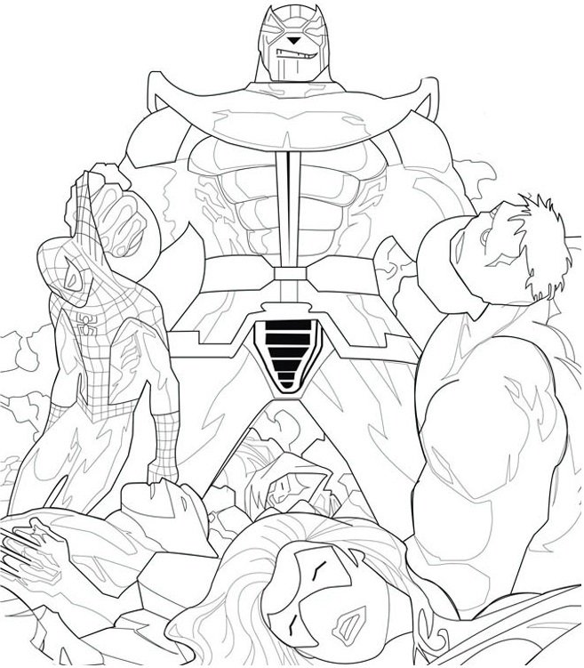 Thanos coloring pages printable for free download