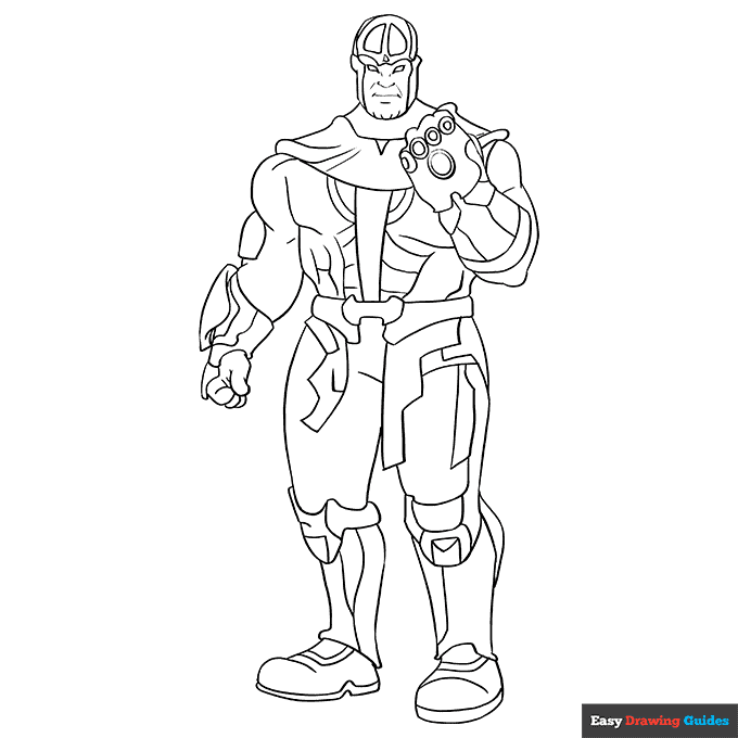 Thanos from the avengers coloring page easy drawing guides