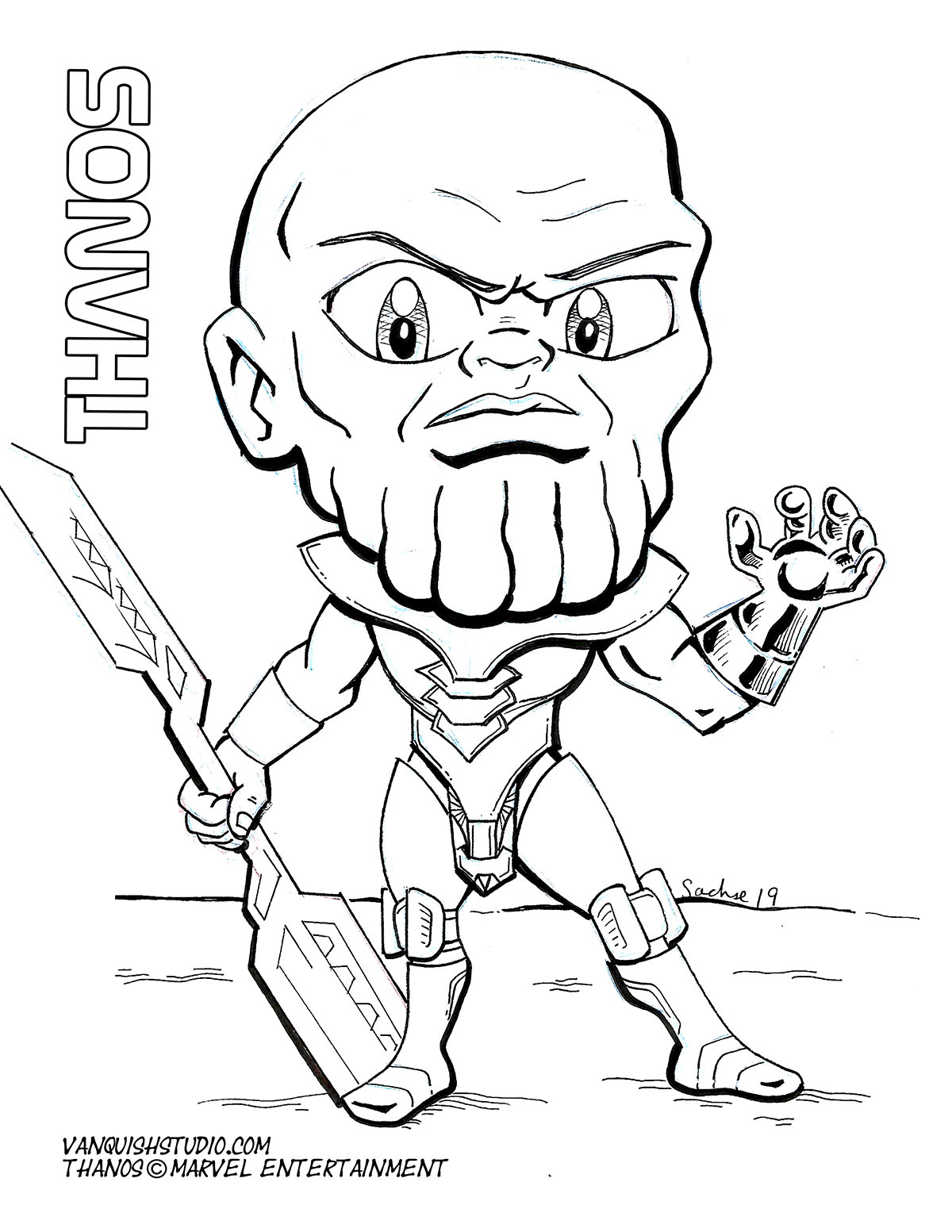 New thanos coloring page vanquish studio