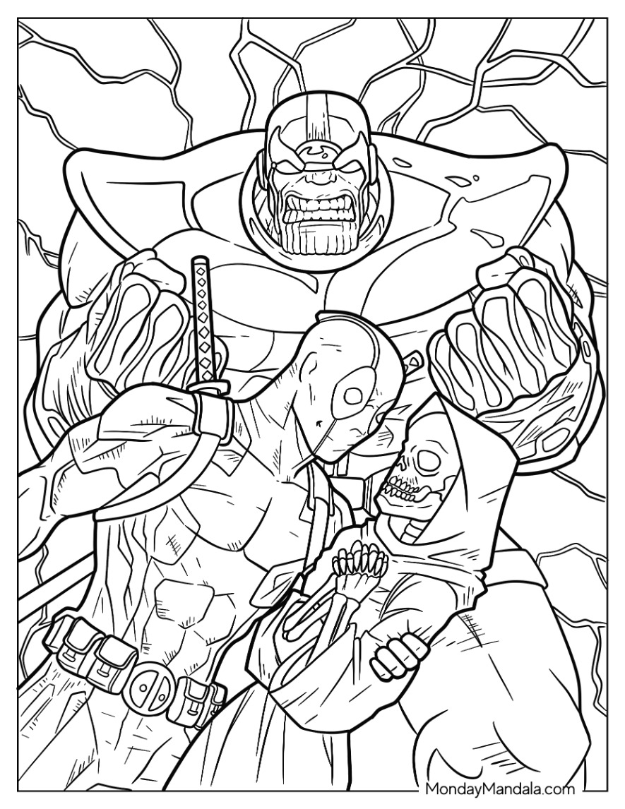 Thanos coloring pages free pdf printables