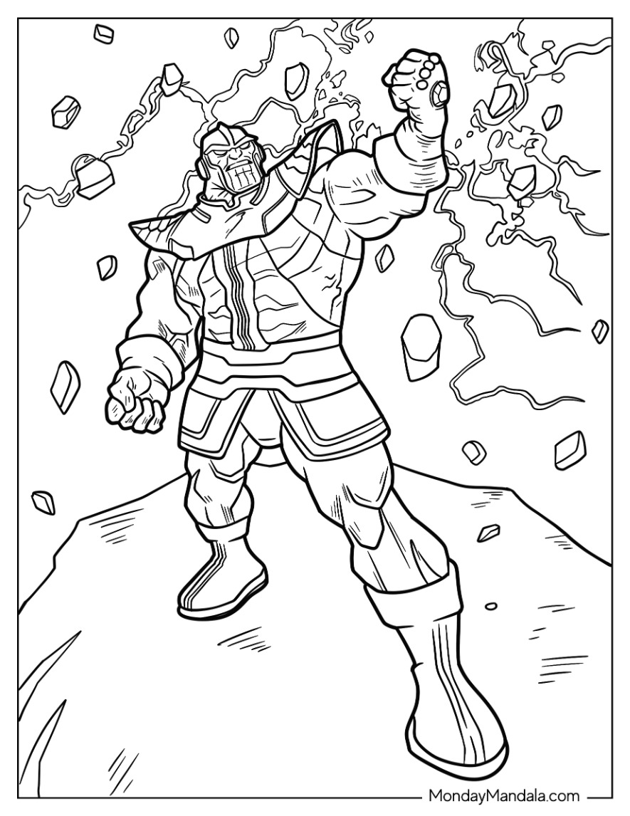 Thanos coloring pages free pdf printables