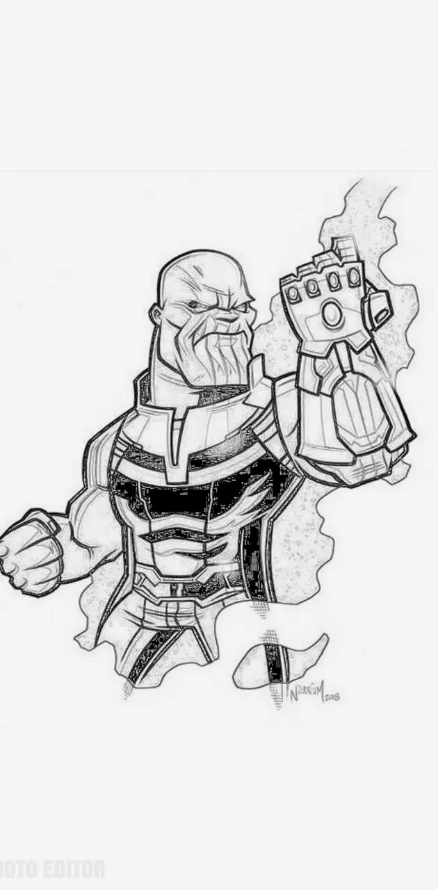 Thanos sketch wallpaper by dangerman