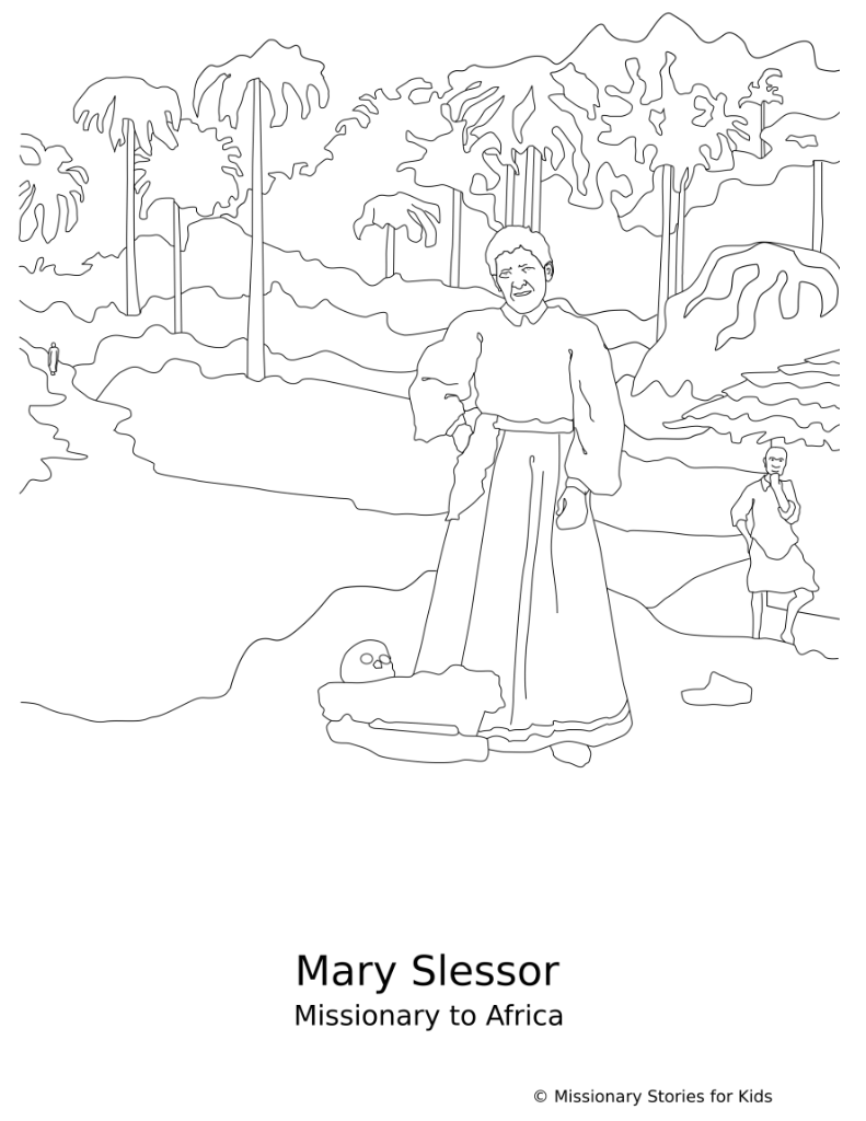 Mary slessor â missionary coloring sheet â missionary stories for kids