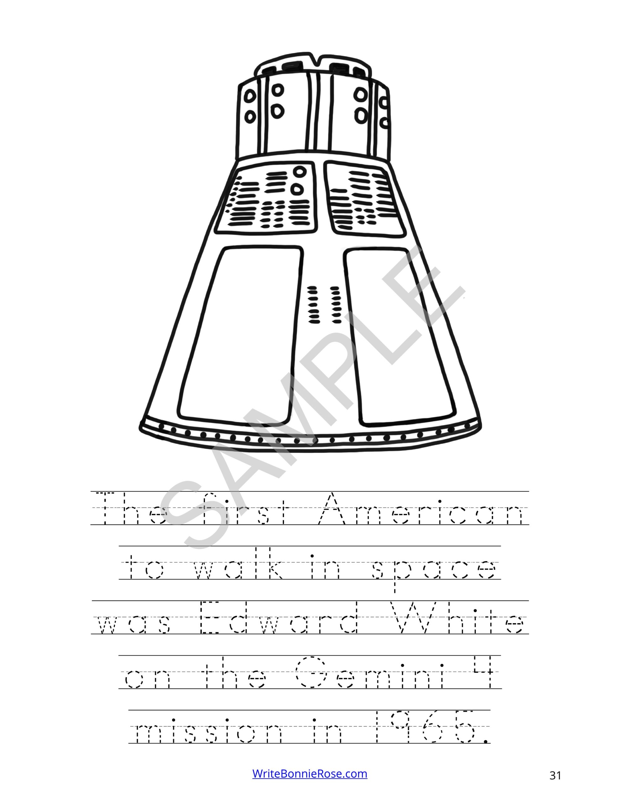 Space exploration coloring book