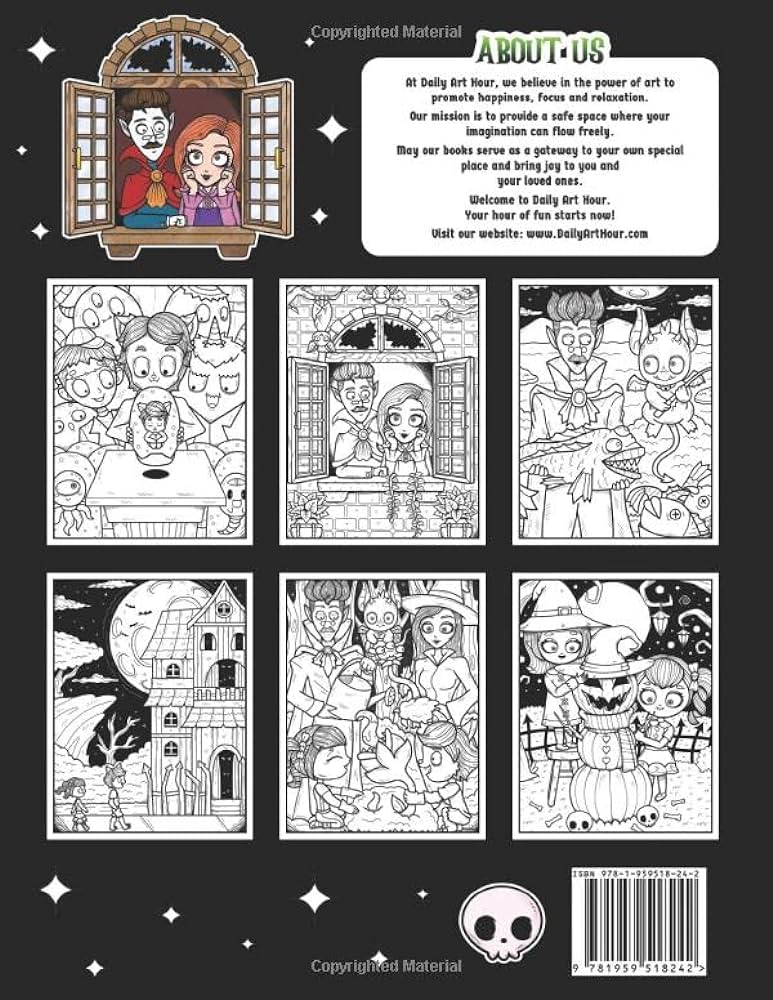 The spooky family coloring book cute adorable pastel goth coloring pages for kids and adults daily art hour books