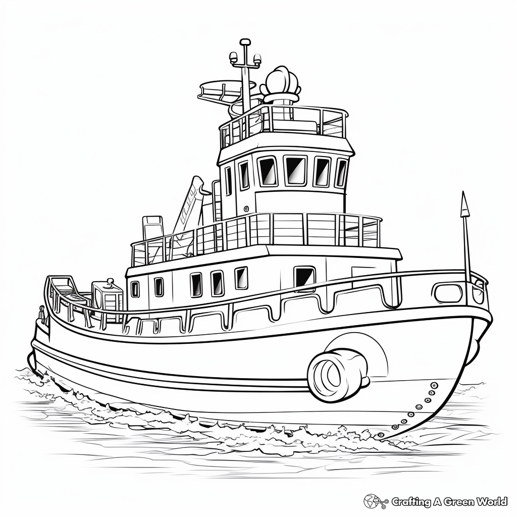 Tugboat coloring pages