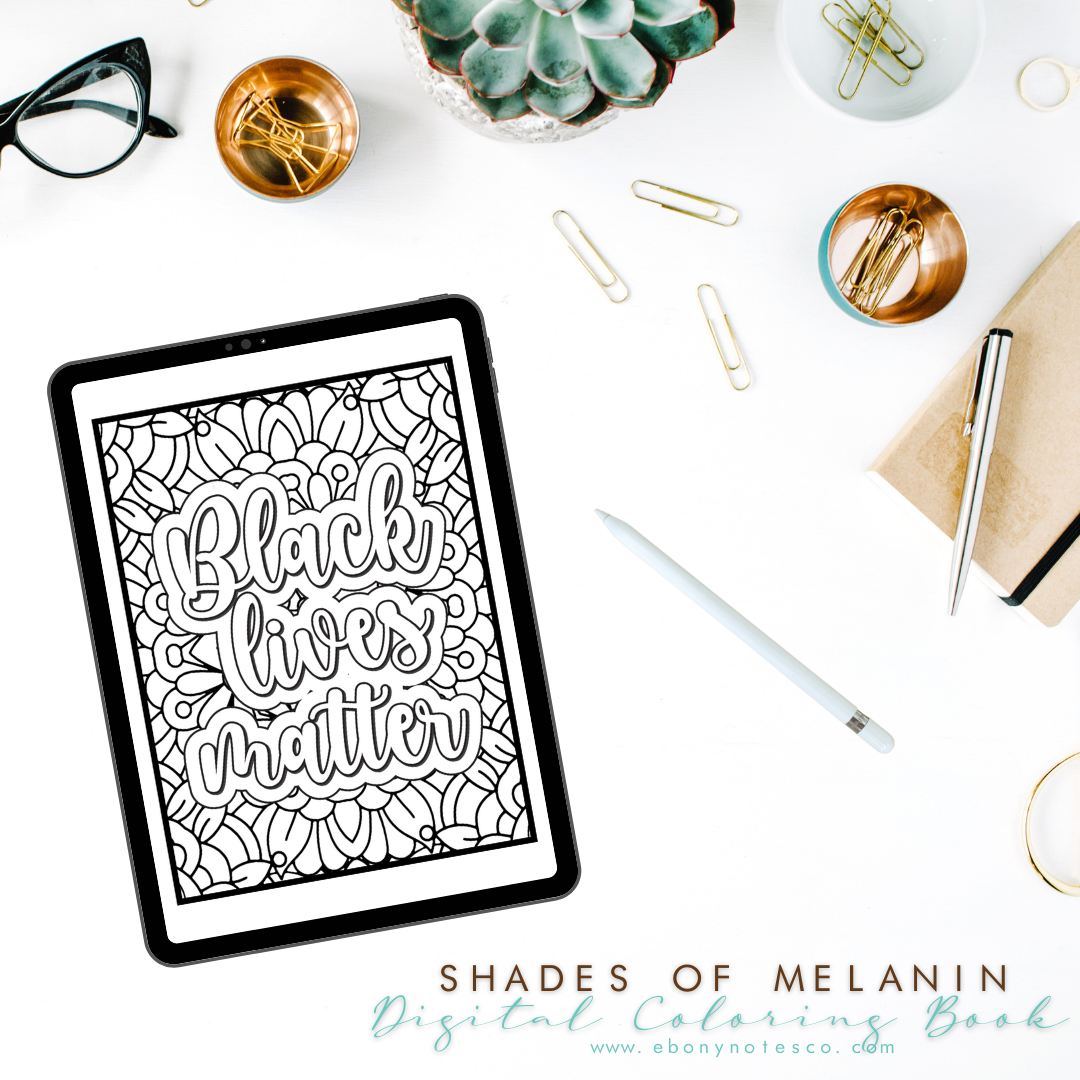 Shades of melanin digital loring book â ebony notes mpany