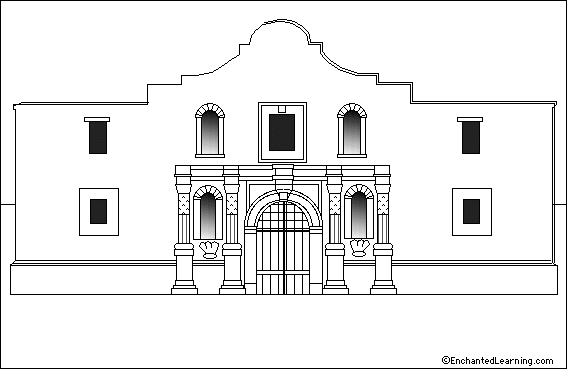 Alamo coloring printout