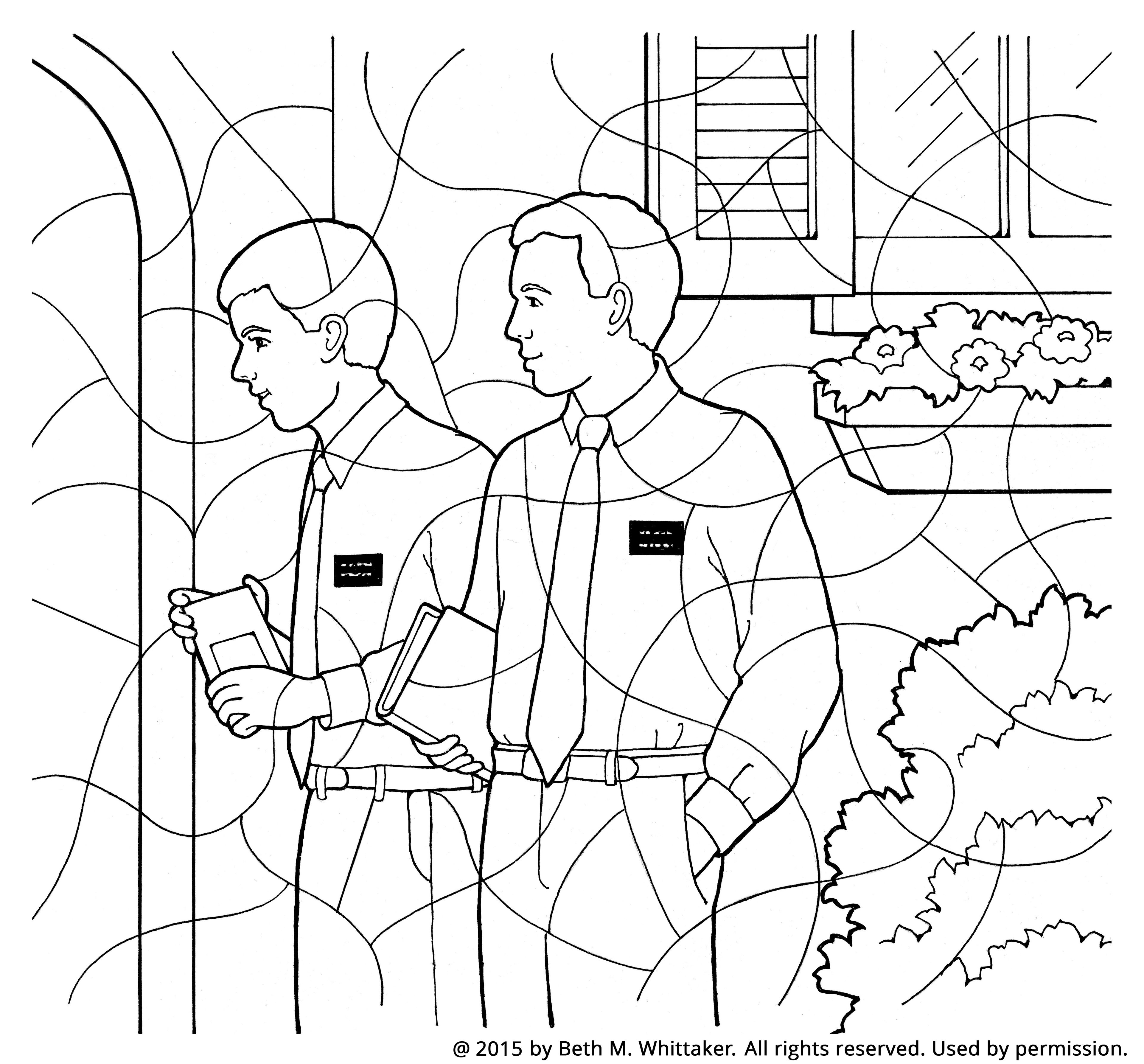 Missionaries coloring page