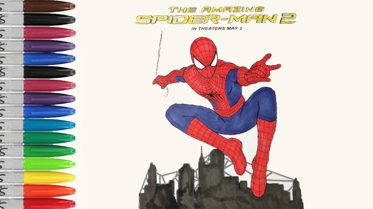 The amazing spiderman in the second movie coloring pages sailany coloring kids