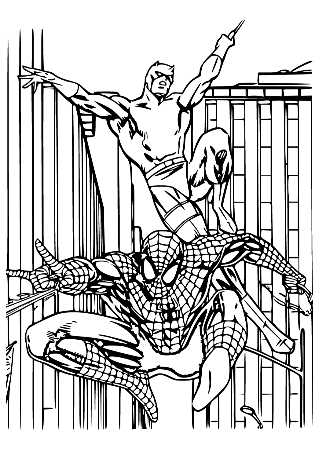 Free printable spiderman friends coloring page for adults and kids