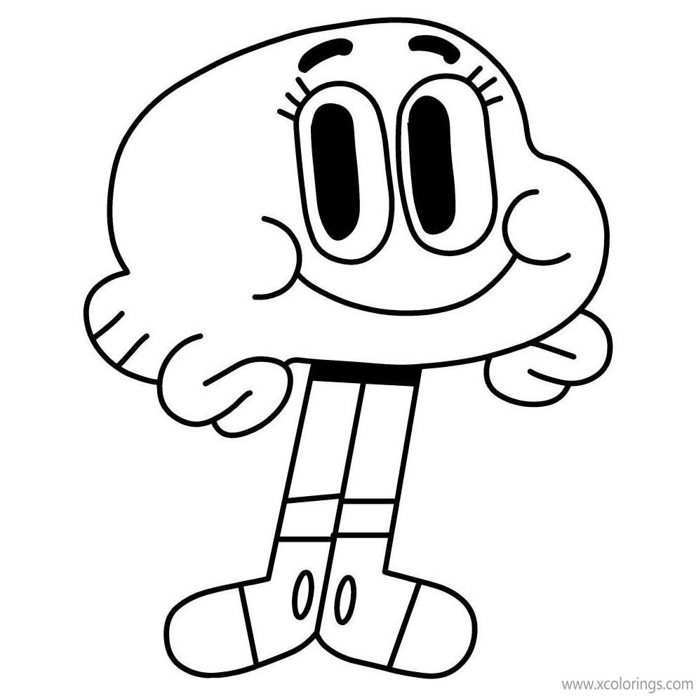 The amazing world of gumball coloring pages darwin is smiling