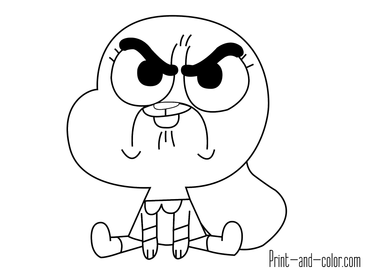 The amazing world of gumball coloring pages print and color