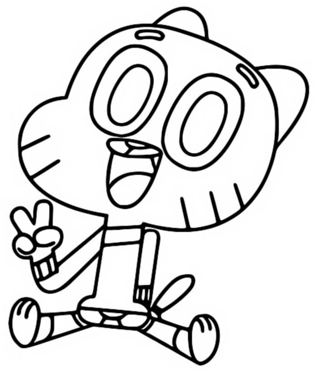 Coloring page the amazing world of gumball gumball