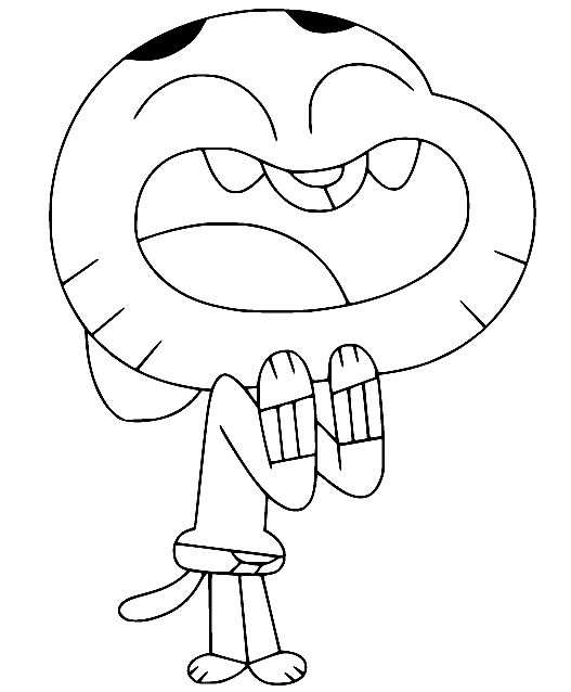 Gumball is laughing coloring pages by wreny on