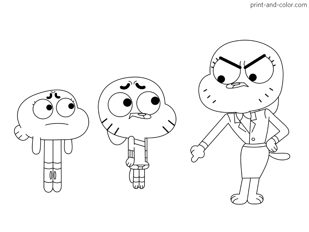 The amazing world of gumball coloring pages print and color